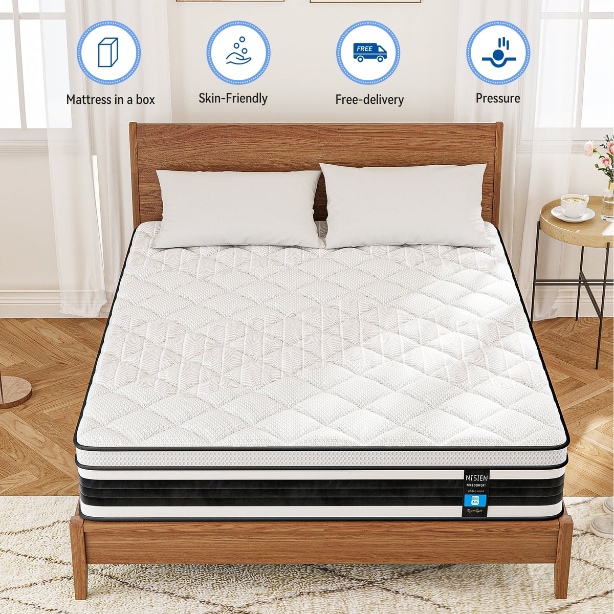 Queen Size 10 Inch Gel Memory Foam Hybrid Mattress Y38902