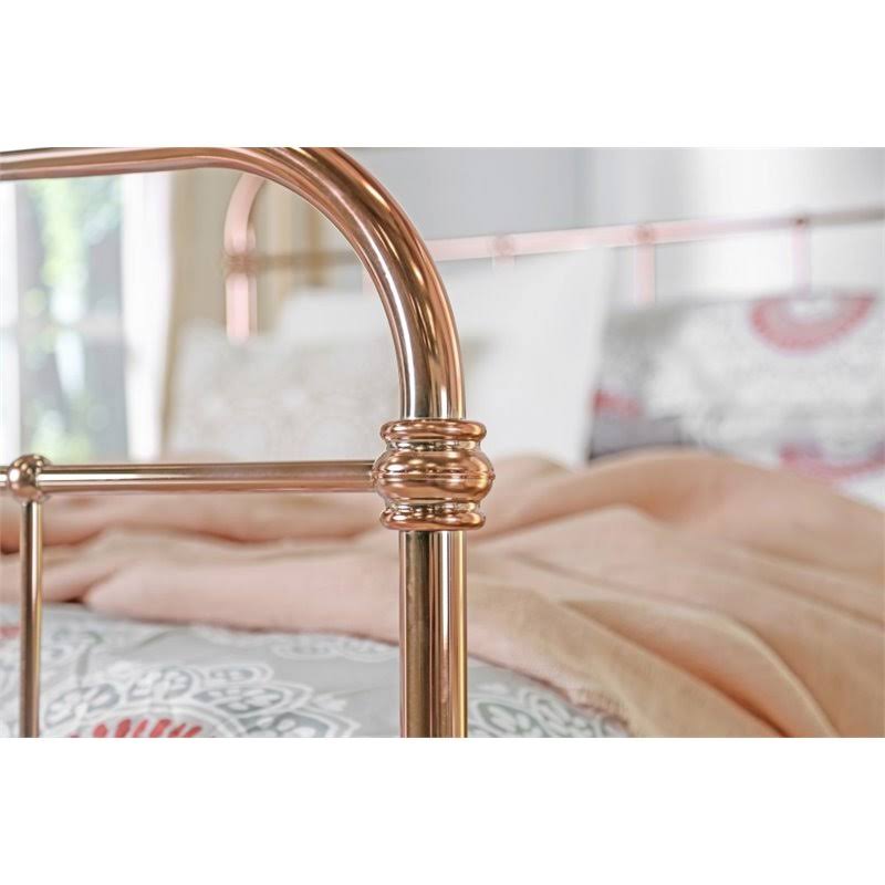 Rose Gold Metal King Bed M758