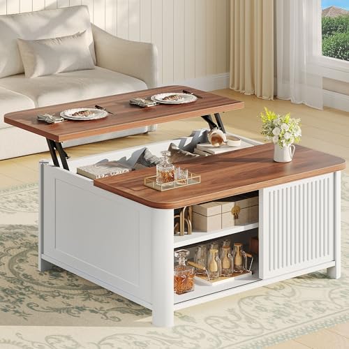 White Lift Top Coffee Table with Storage H657