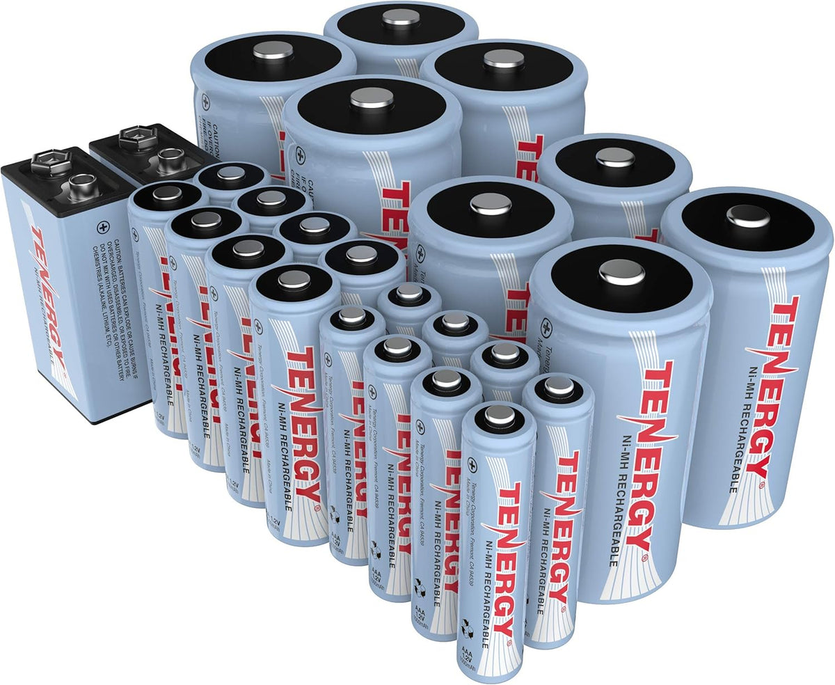 High Capacity NiMH Rechargeable 26-Cell Battery Package: 8AA/8AAA/4C/4D/2 9V S135