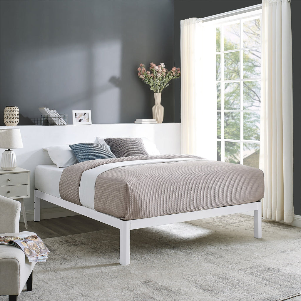 Queen Wood Slat Metal Platform Bed Frame G351341