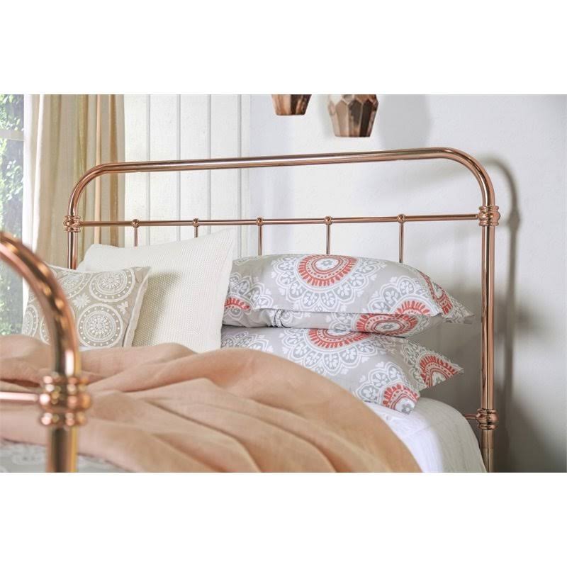 Rose Gold Metal King Bed M758