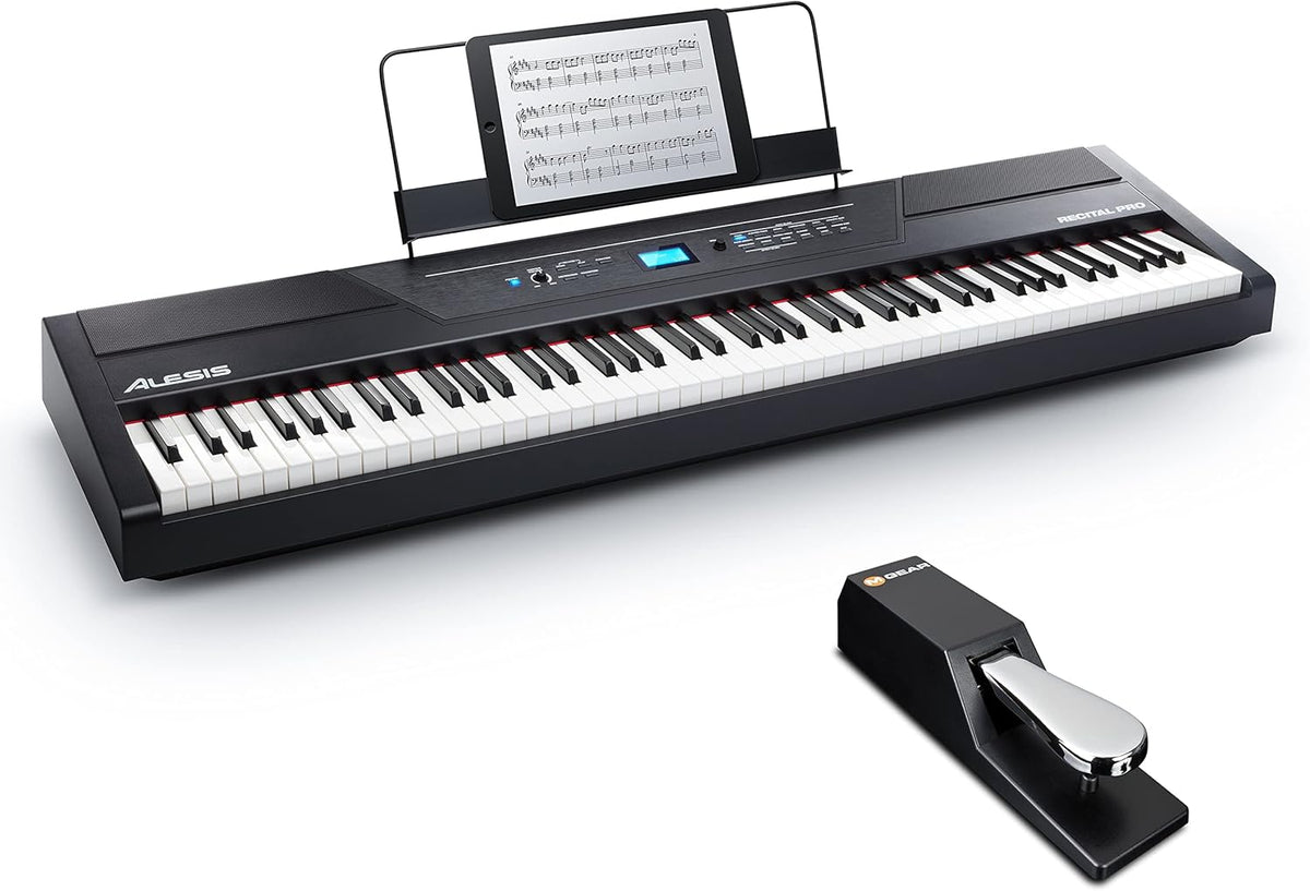 88 Key Digital Piano Keyboard with Hammer Action Weighted Keys C107946