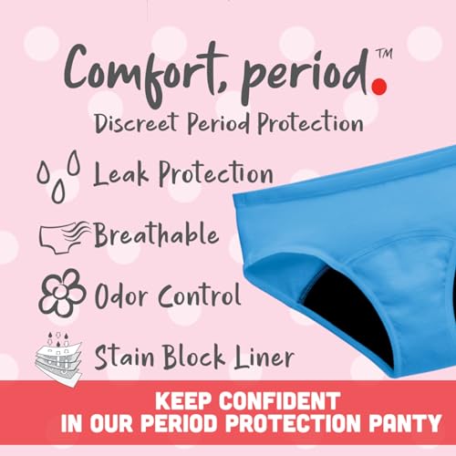 Girls' Boys' Short & Hipster Period Underwear, Moderate Protection, Multi-Pack G2627