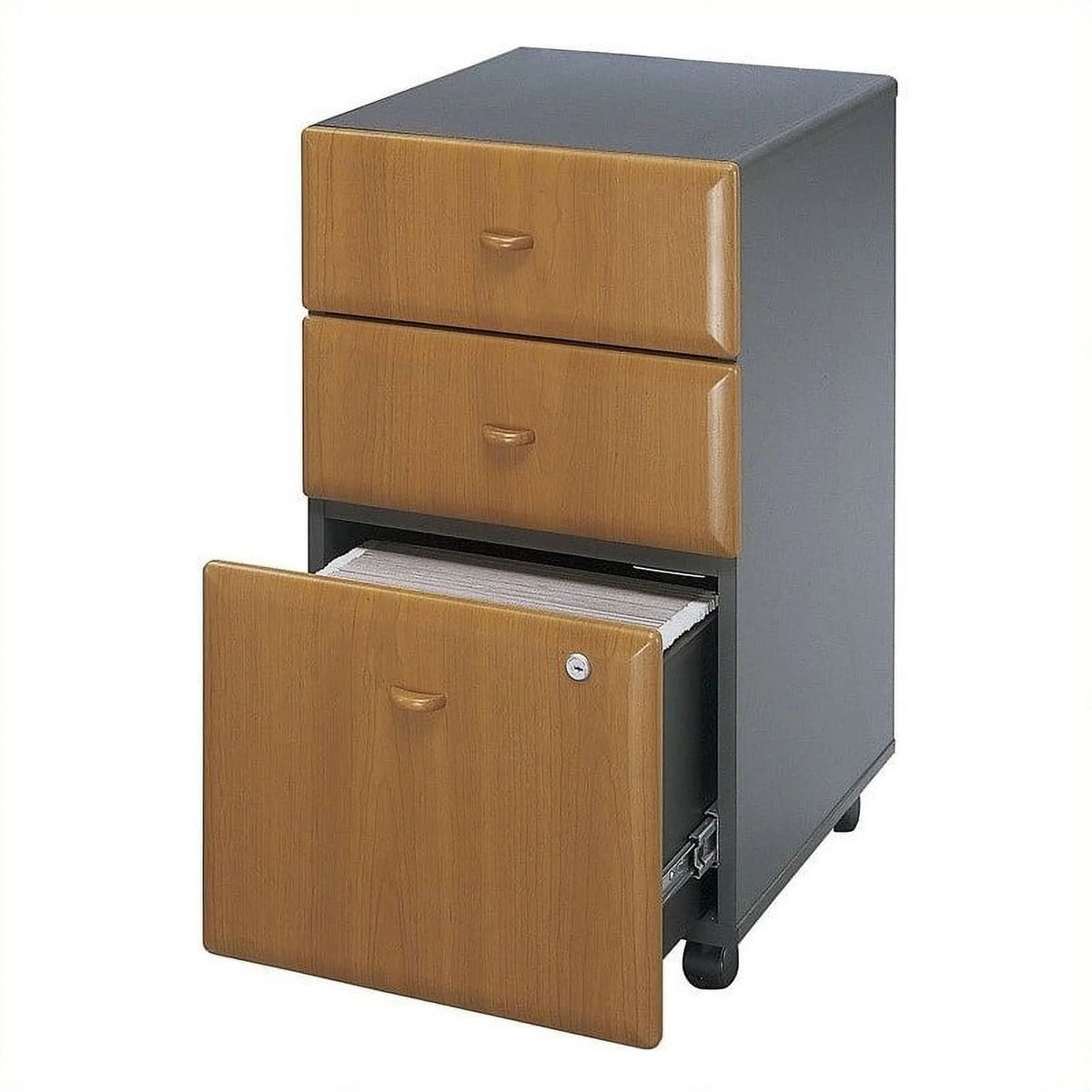 3 Drawer Wood Mobile Filing Cabinet Set of 2 M6927
