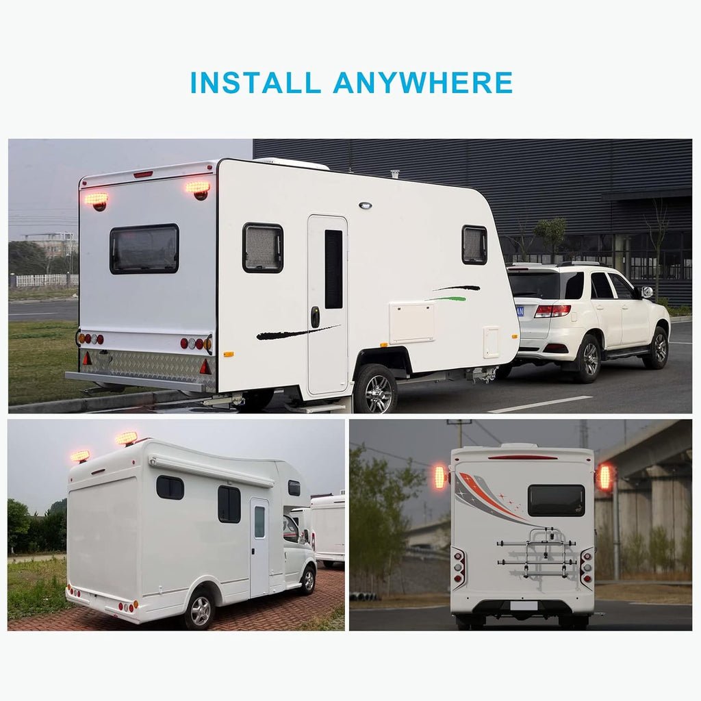 Wireless Trailer Lights with Adjustable Bracket, Battery Magnetic Tow Lights with Strobe O178564