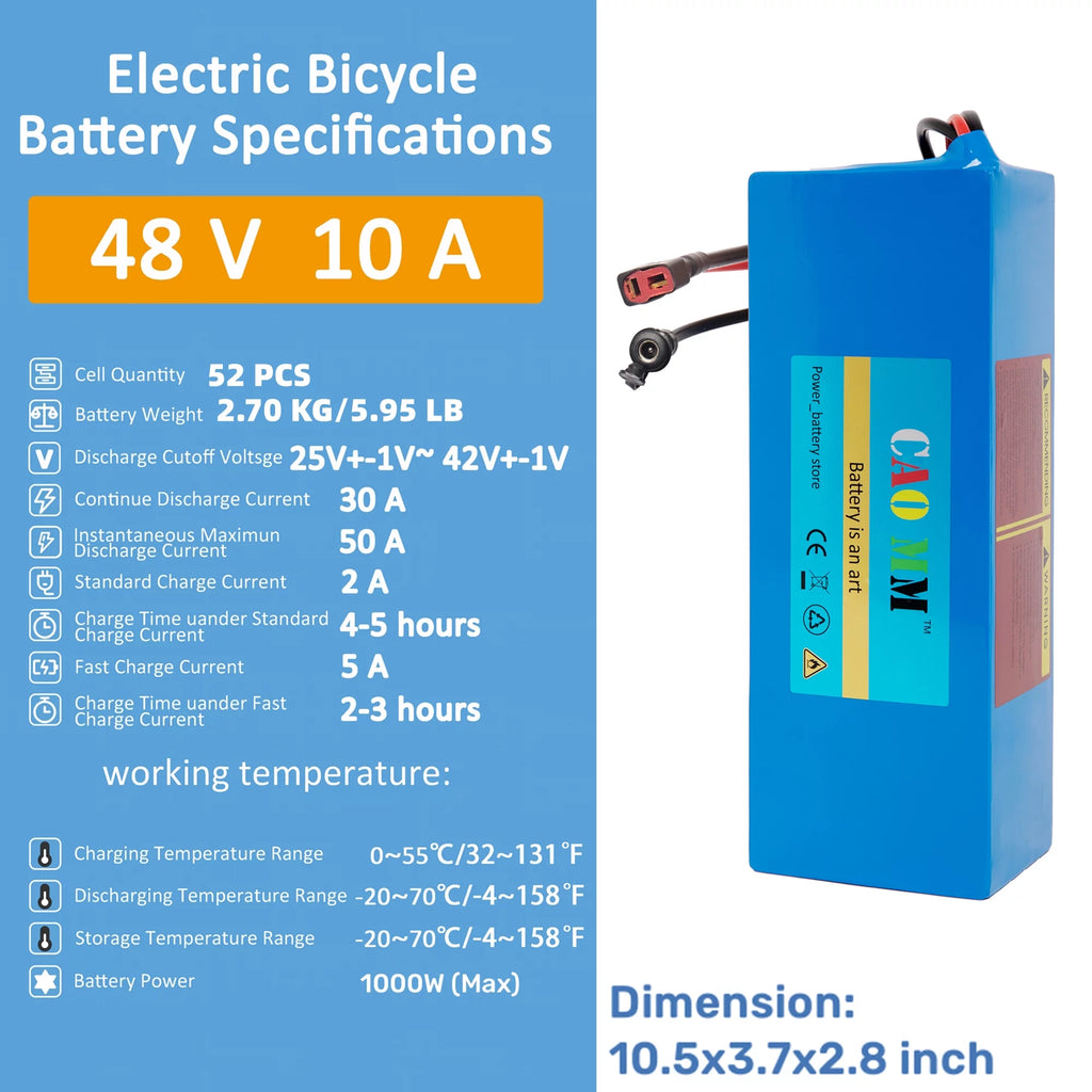 48V 10AH Lithium Ebike Battery with 5A Charger N723639