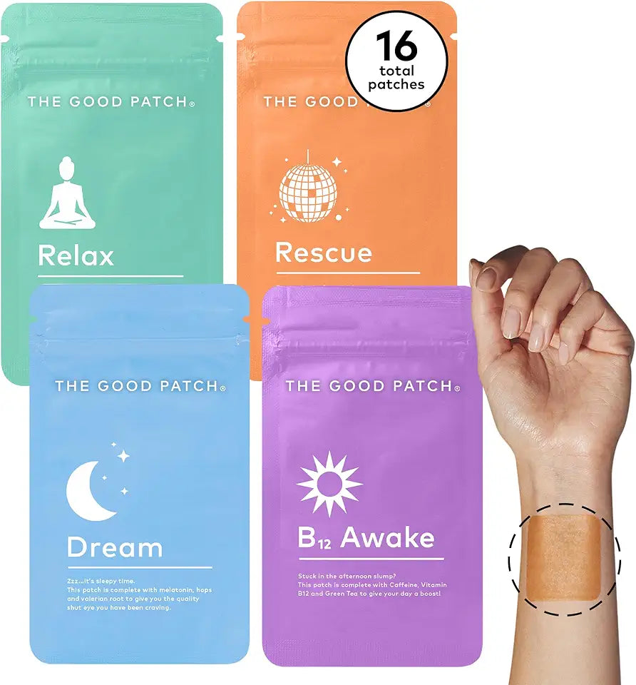 Adesivos naturais B12 para energia, sono, recuperação e relaxamento O913