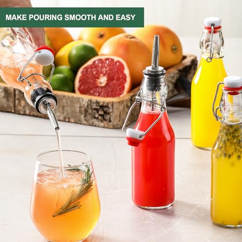 8 Pack 8.5oz Flip Top Glass Bottles Y907