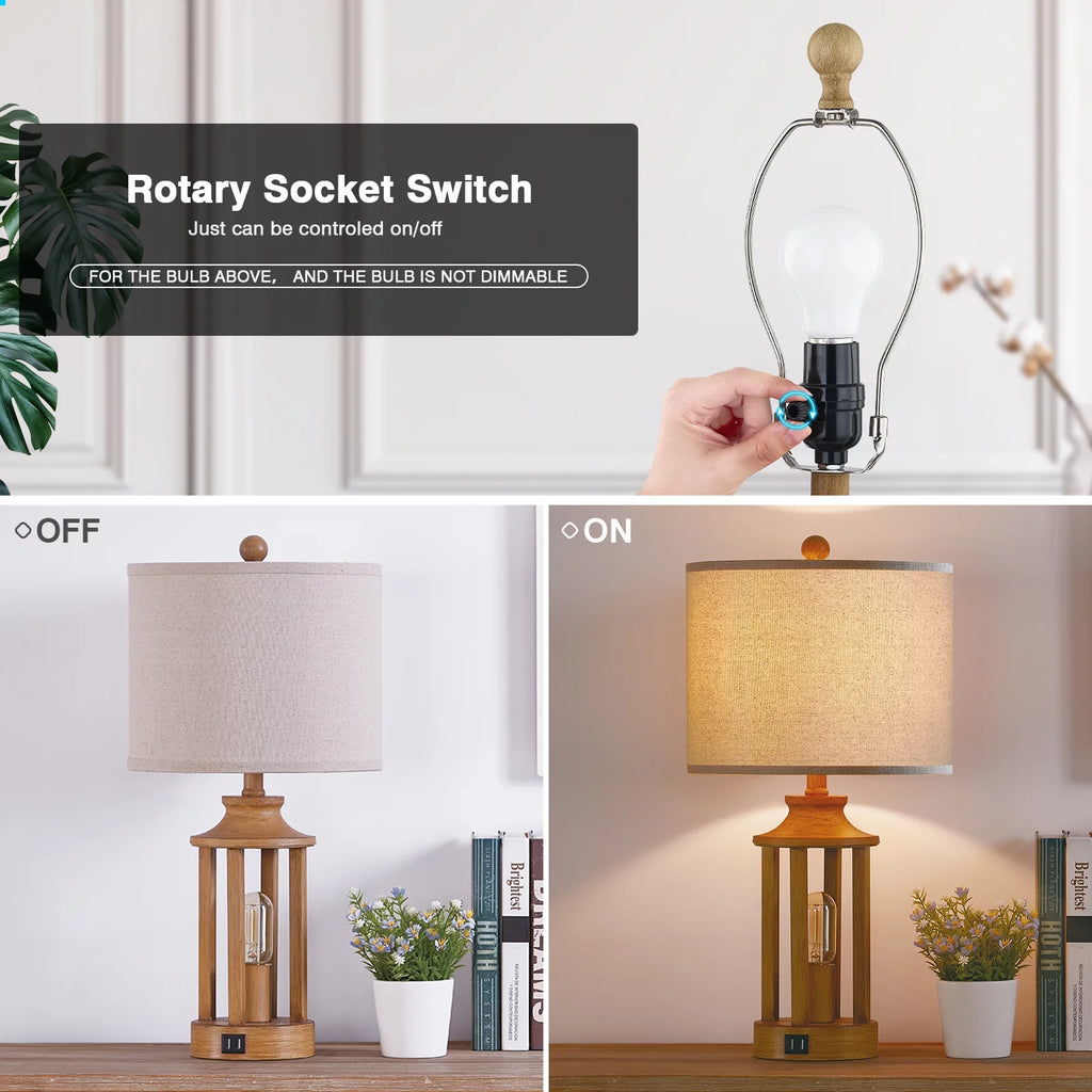 3 Way Dimmable Touch Control Table Lamps Set of 2 with USB Ports N103012