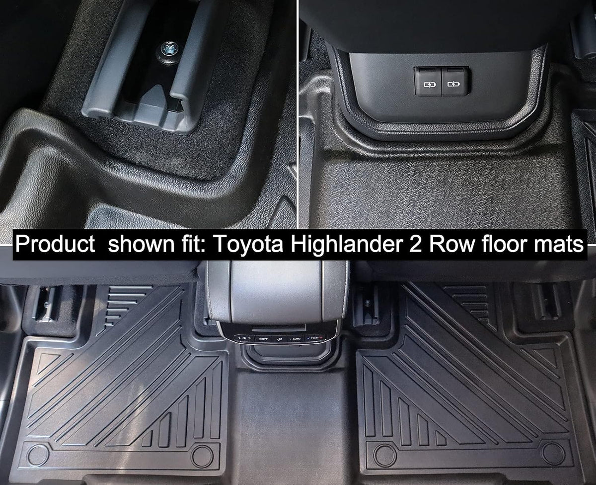 3 Row All-Weather Rubber Car Floor Mats & Cargo Liner Black E9477