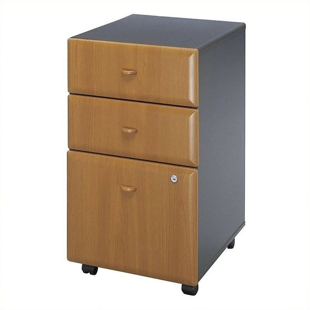 3 Drawer Wood Mobile Filing Cabinet Set of 2 M6927