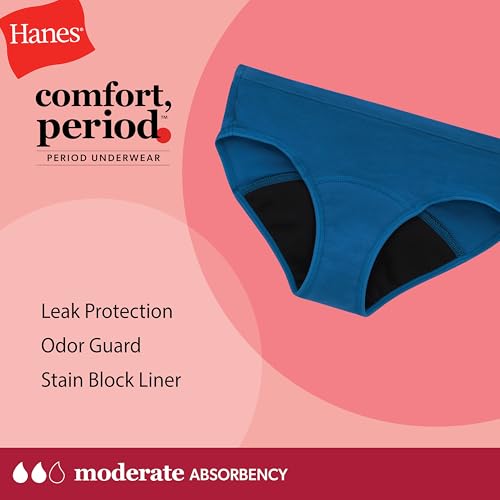 Girls' Boys' Short & Hipster Period Underwear, Moderate Protection, Multi-Pack G2627