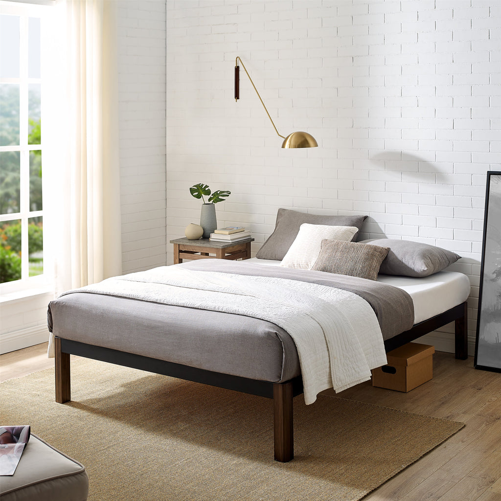 Queen Wood Slat Metal Platform Bed Frame G351341