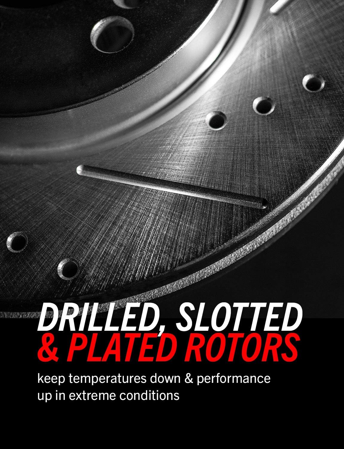 Carbon Fiber Brake Pads with Drilled & Slotted Brake Rotors Kit T301
