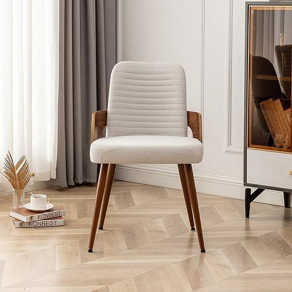 Beige Upholstered Dining Chairs with Metal Legs X514