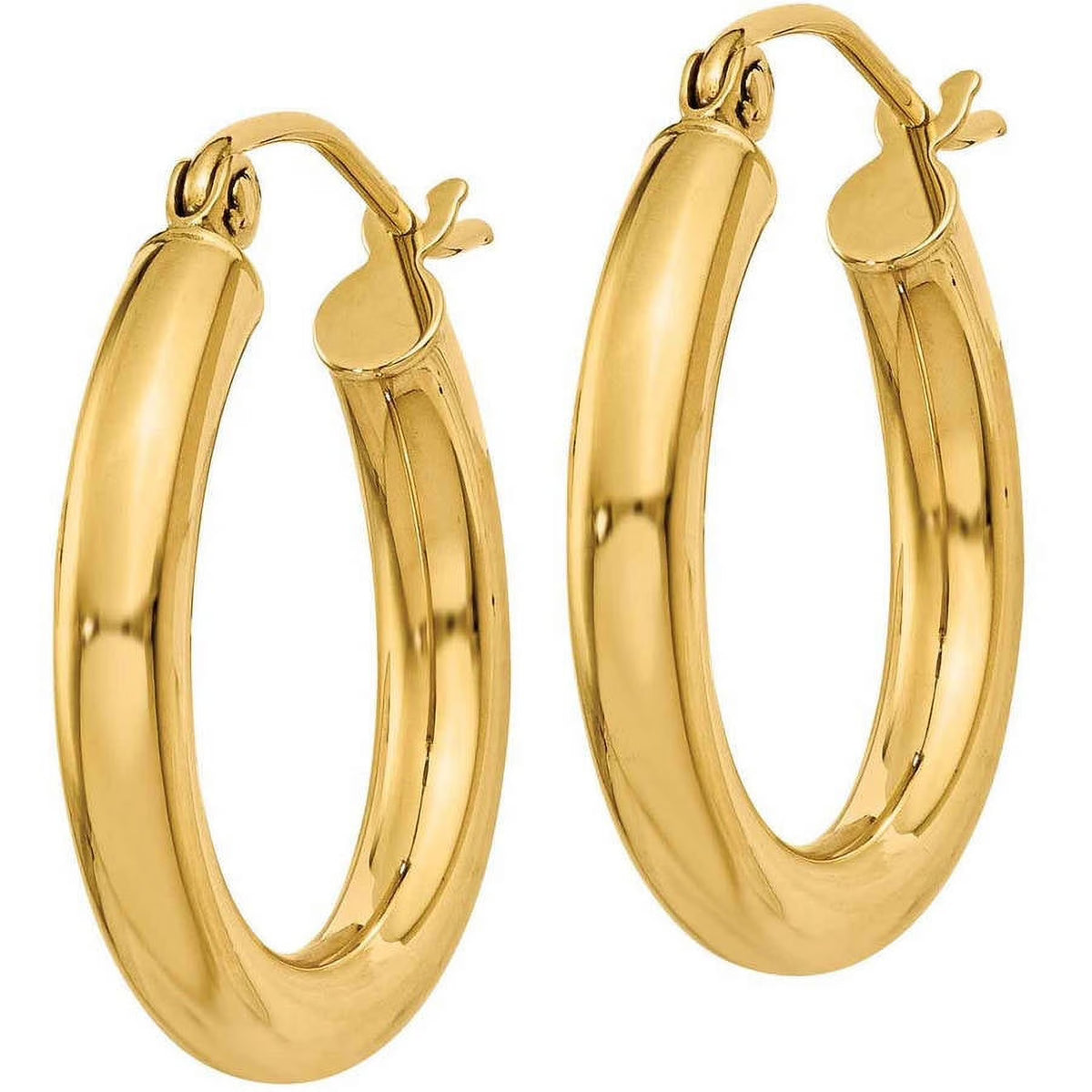 10 Karat Yellow Gold Tube Hoop Earrings V312483