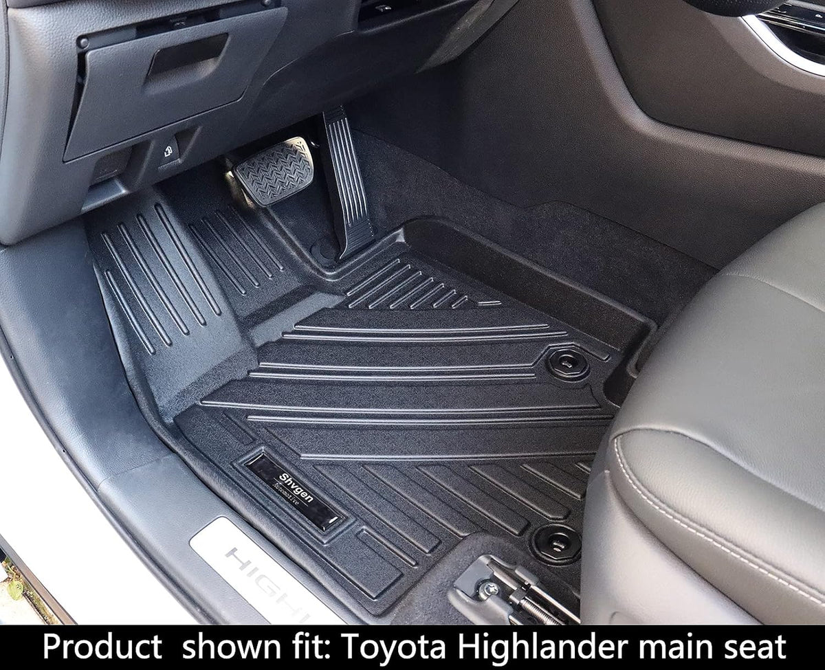 3 Row All-Weather Rubber Car Floor Mats & Cargo Liner Black E9477