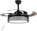 42 Retractable Ceiling Fan with LED Lights Black Matte S78461