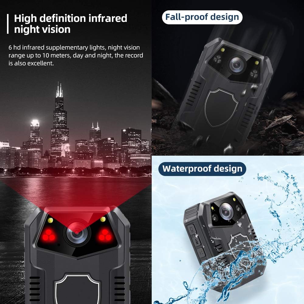 2160P Body Camera with 64GB Memory, 2 Inch Display, Night Vision, 3000 mAh Battery L375060