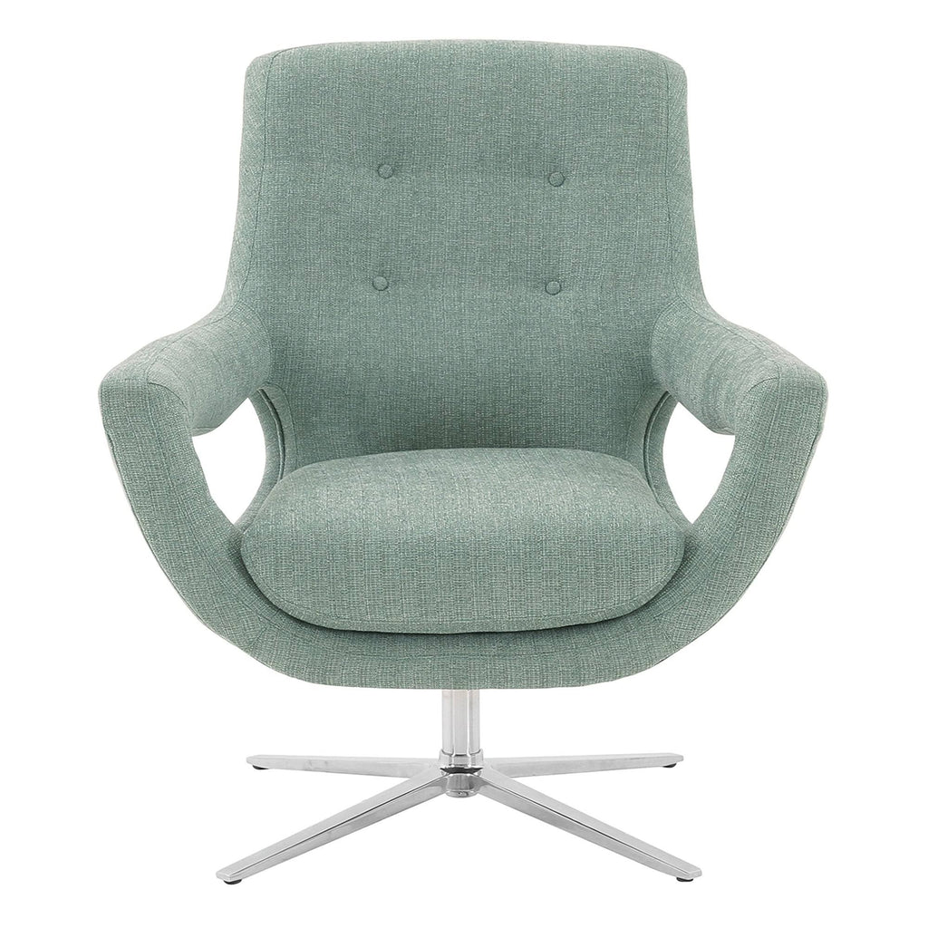 Spa Blue Fabric Adjustable Swivel Accent Chair Y3142
