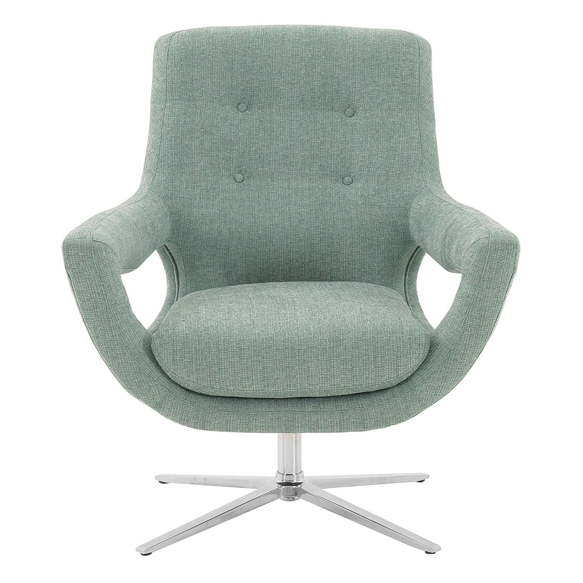 Spa Blue Fabric Adjustable Swivel Accent Chair Y3142
