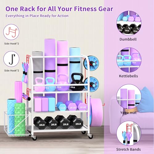 400LBS Metal Dumbbell Rack with Lockable Wheels N861