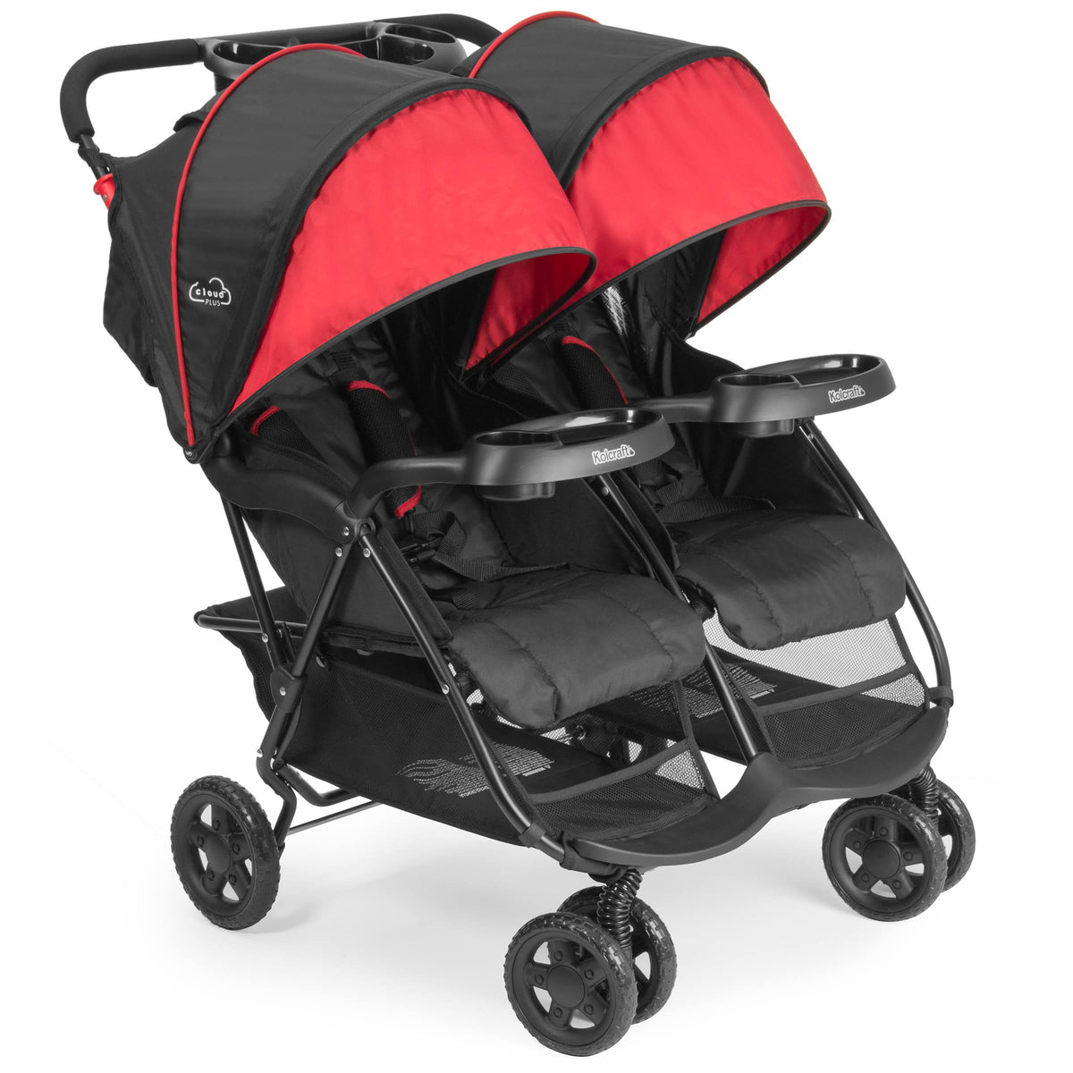 Red/Black Lightweight Double Stroller A697