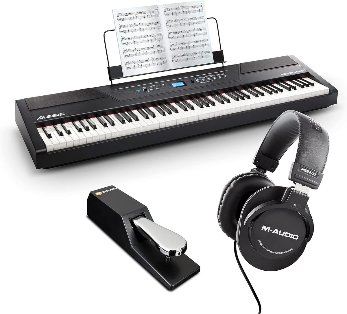 88 Key Digital Piano Keyboard with Hammer Action Weighted Keys C107946