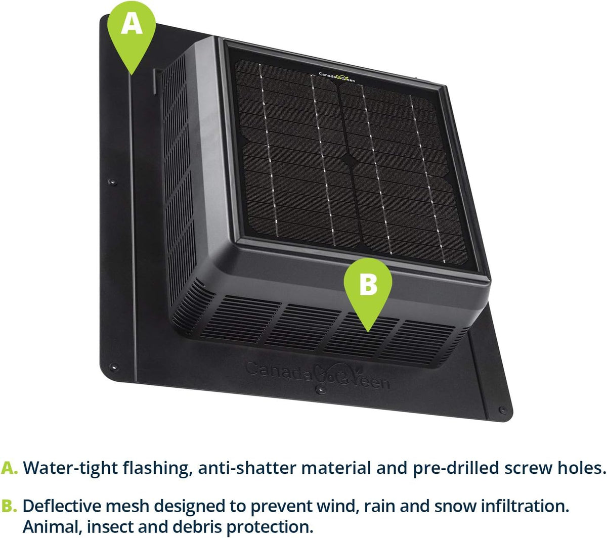 Solar Powered Polycarbonate Vent, 400 CFM V34131