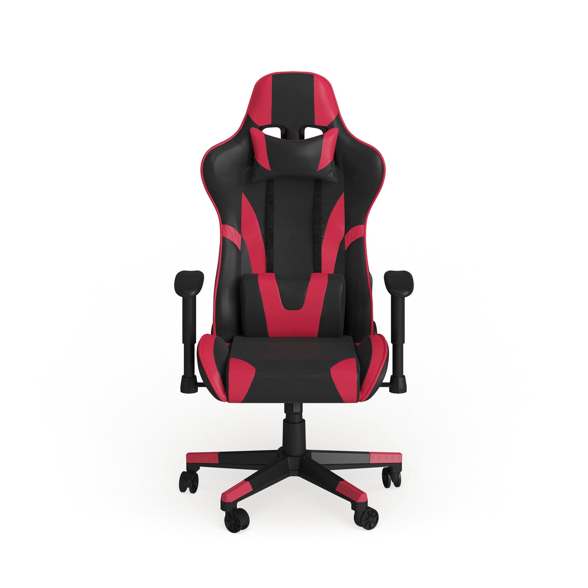 Racing Ergonomic Chair with Fully Reclining Back in Red LeatherSoft X8681