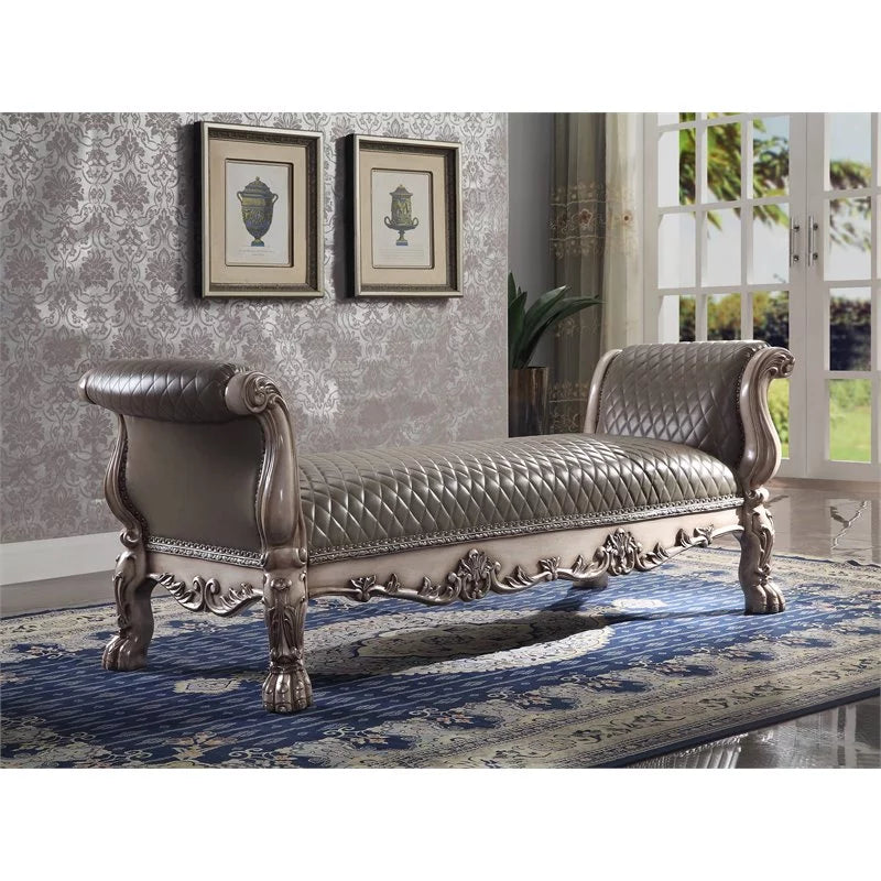 Bench in Vintage Bone White & PU A8022