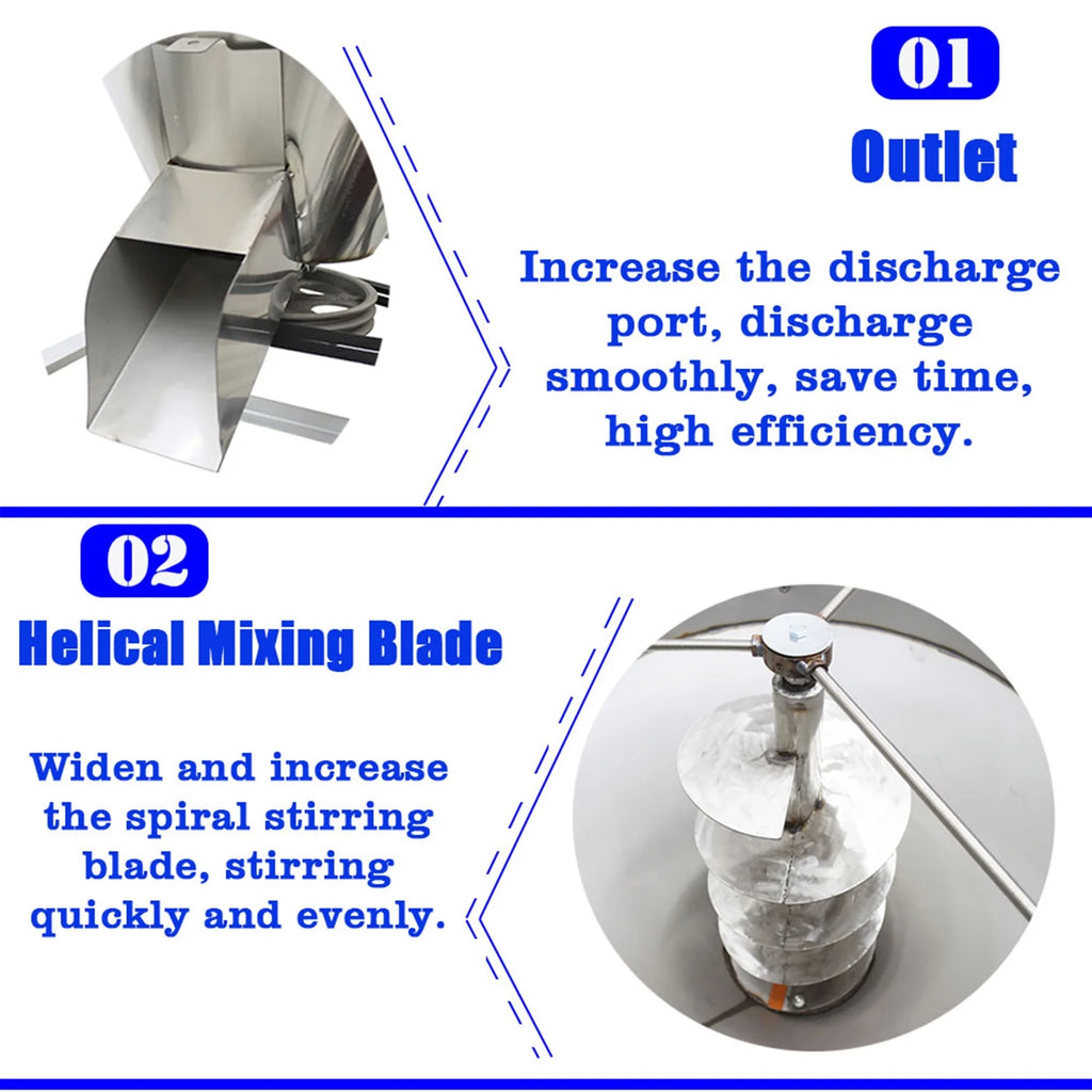 165LB Plastic Stainless Steel Stand Mixer Granular Powder Blender B245