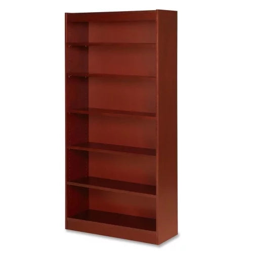 Six Shelf Wood Veneer Cherry Panel Bookcase S885374