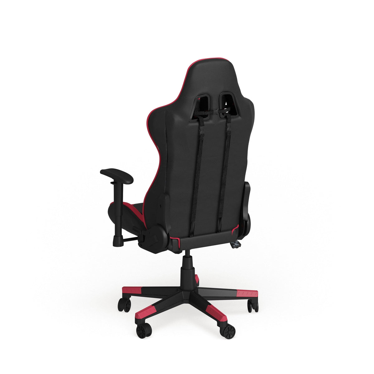 Racing Ergonomic Chair with Fully Reclining Back in Red LeatherSoft X8681