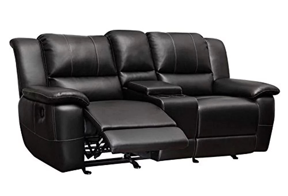 Black Transitional Sofa with Pillow Arms P719199