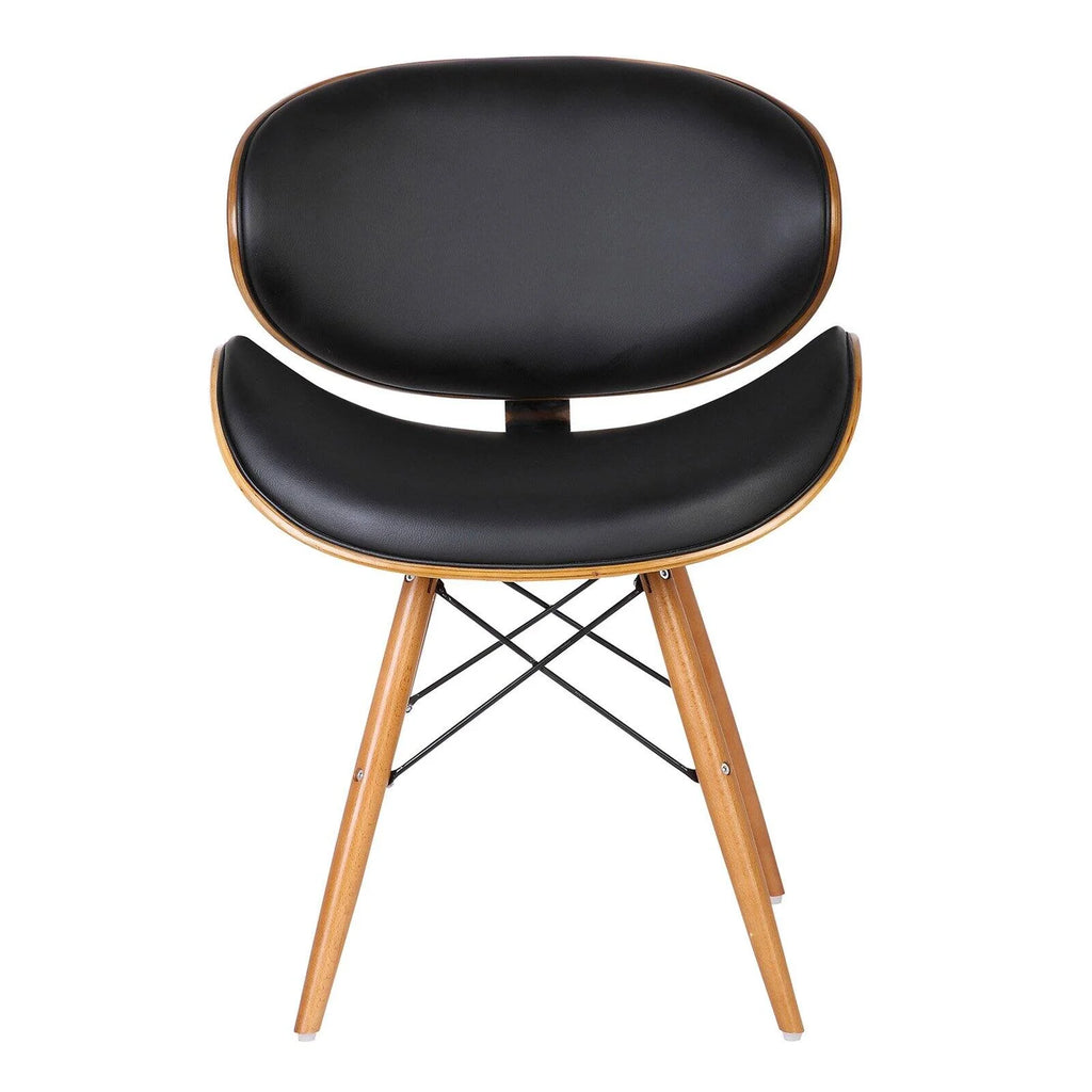 Black Faux Leather Mid-Century Dining Chair C608334