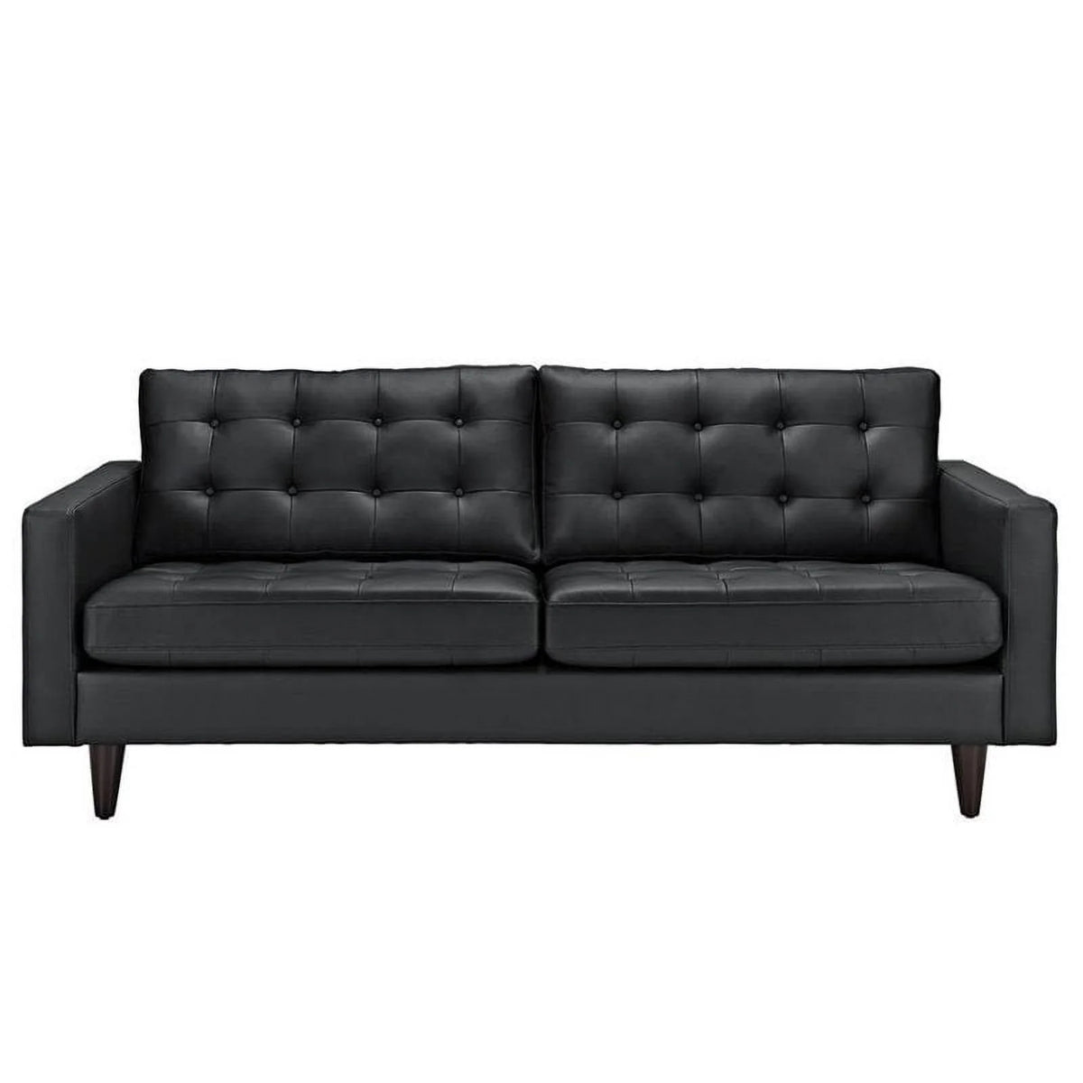 Black Leather Tufted Sofa D57801