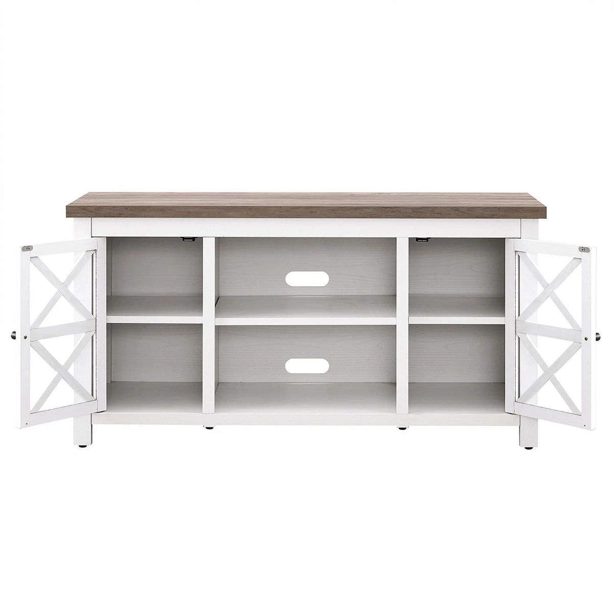 White and Gray Oak TV Stand G9916