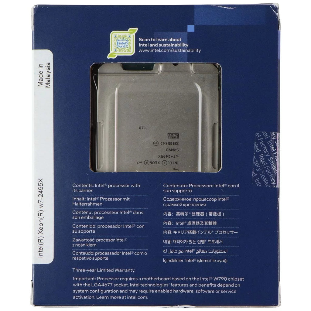 Xeon W7-2495X Processor 24 cores 45MB Cache W1271