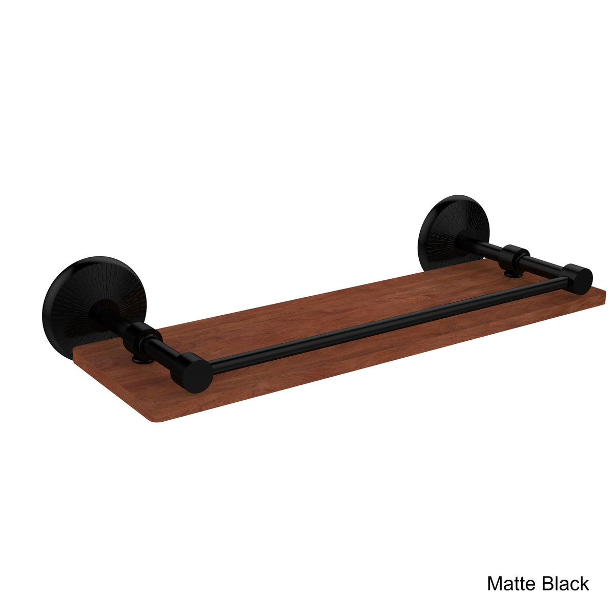 16 inch Solid Ironwood Shelf with Gallery Rail Y17878