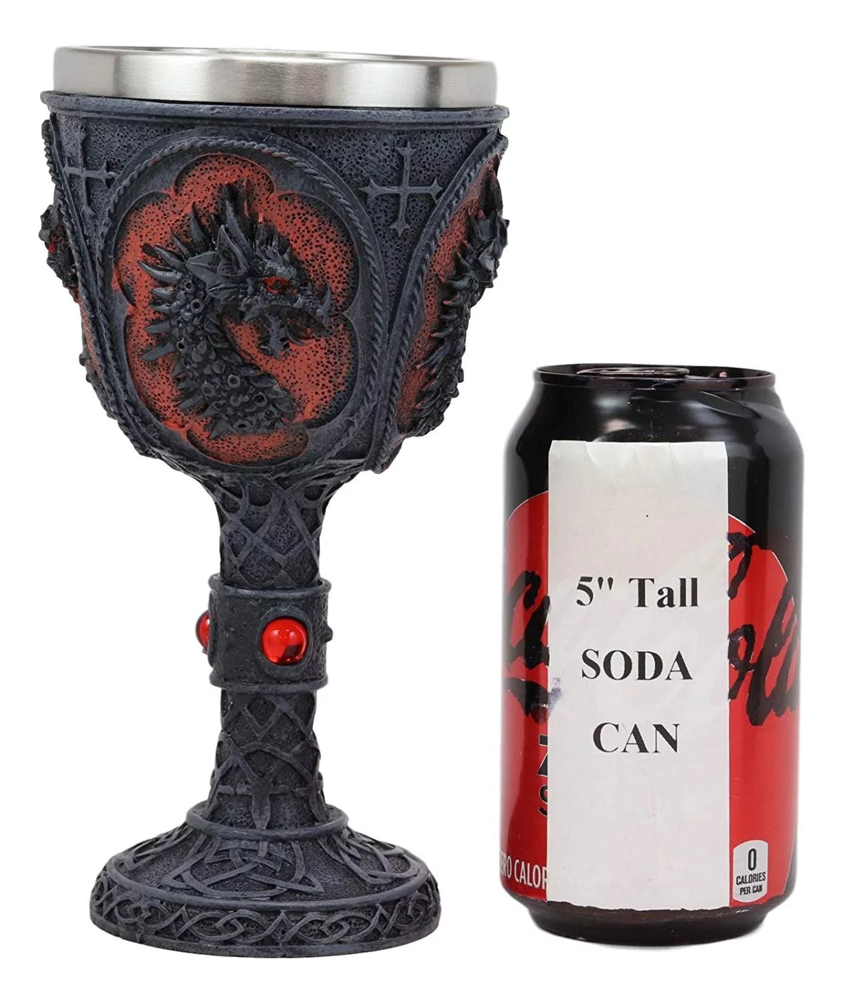 Celtic Knotwork Dragon Chalice Figurine 8oz Z543