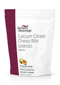 Sugar Free Pineapple Mango Calcium Citrate Chewy Bites 500mg with Vitamin D3 90 Count T5794