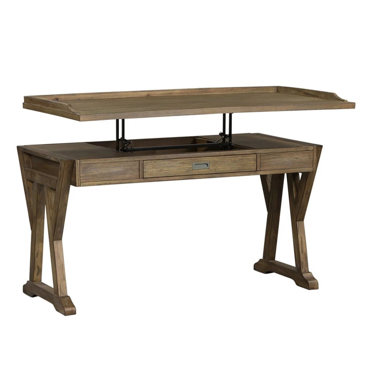 Rustic Saddle Finish Lift Top Writing Desk O7132