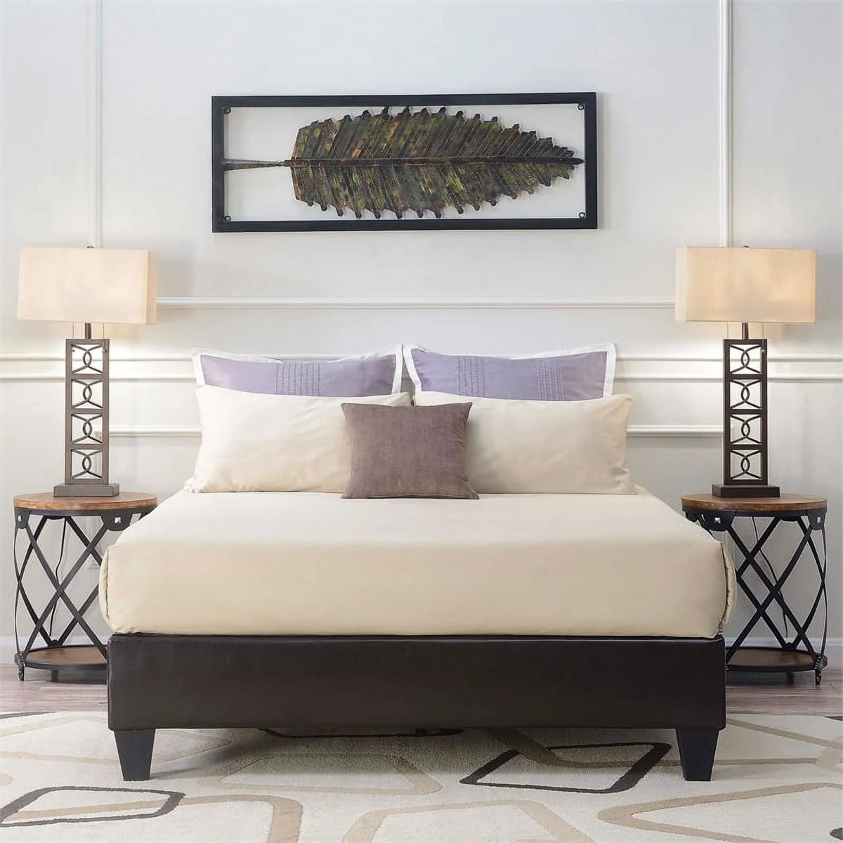 Queen Platform Bed in Brown Q3936