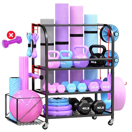 400LBS Metal Dumbbell Rack with Lockable Wheels N861