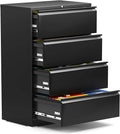 White 4 Drawer Metal Lateral File Cabinet with Lock Q215