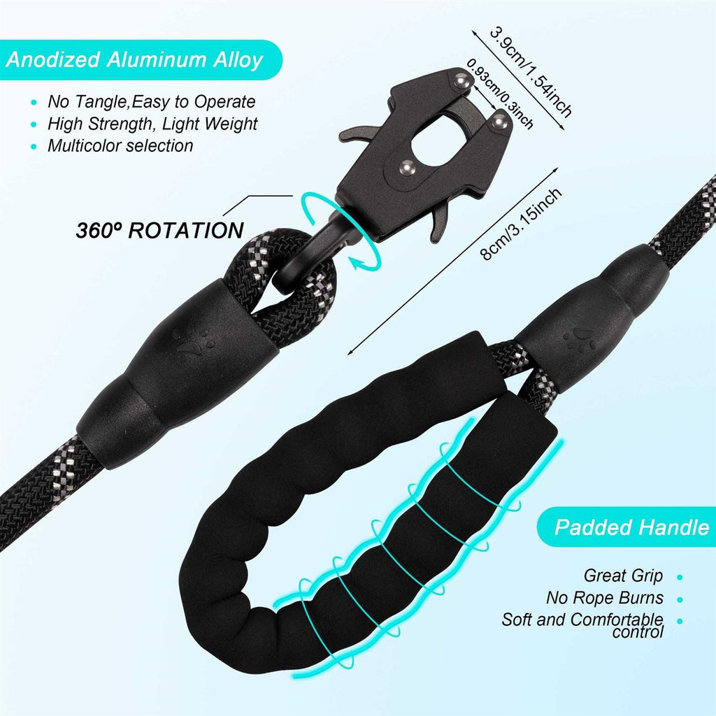 Heavy Duty Reflective Nylon Dog Leash with Locking Clip S4491