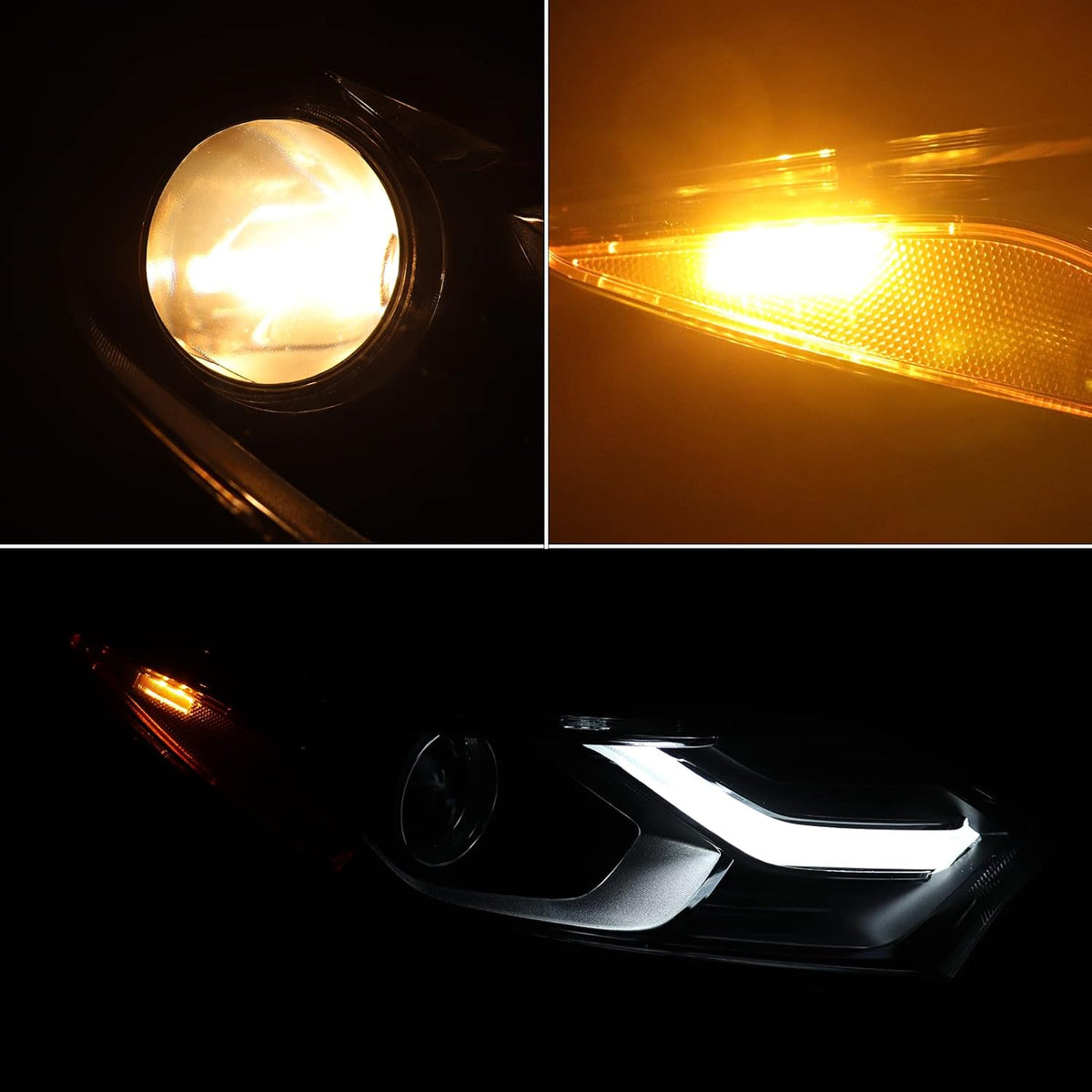 Halogen Headlights Assembly with LED DRL Side Marker Passenger Side C122