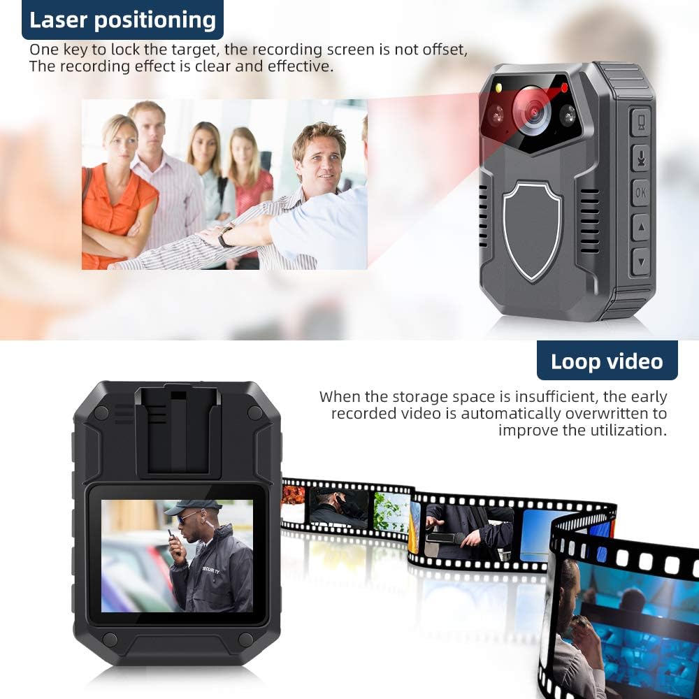2160P Body Camera with 64GB Memory, 2 Inch Display, Night Vision, 3000 mAh Battery L375060